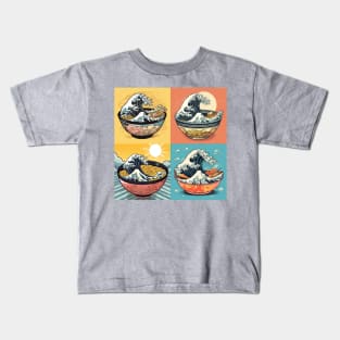 Ramen Bowls Wave Off Kanagawa Kids T-Shirt